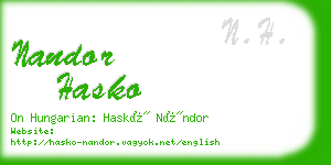 nandor hasko business card